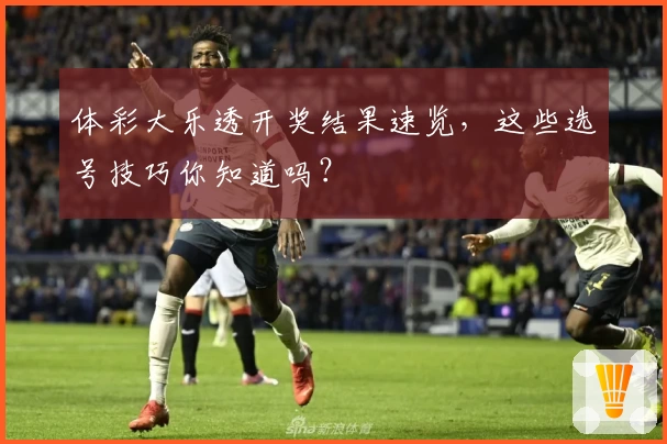 体彩大乐透开奖结果速览，这些选号技巧你知道吗？